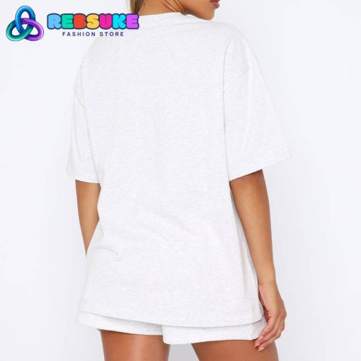 White Fox So Wavy Oversized Tee Grey Marle