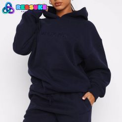 White Fox Stay Lifted Oversized Hoodie Navy