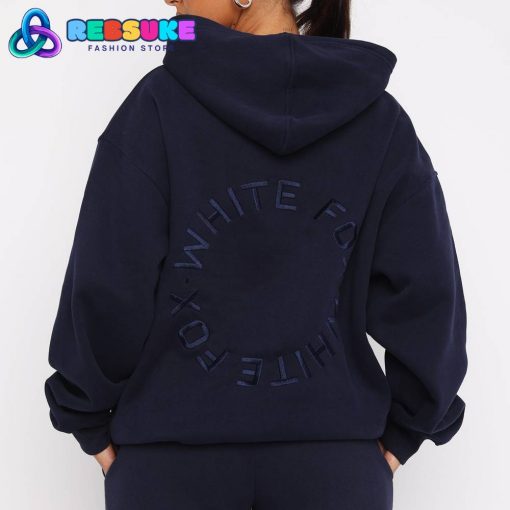 White Fox Stay Lifted Oversized Hoodie Navy