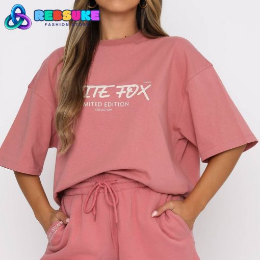 White Fox Step Back Oversized Tee Berry