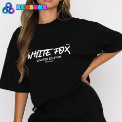 White Fox Step Back Oversized Tee Black