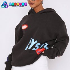 White Fox System Overload Oversized Hoodie Charcoal