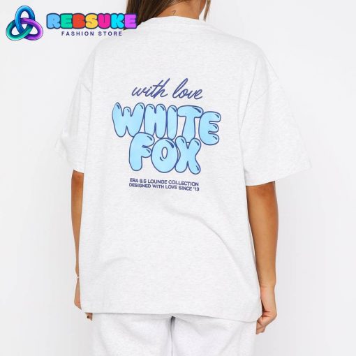 White Fox With Love Always Oversized Tee Grey Marle