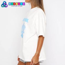 White Fox With Love Forever Oversized Tee White Blue
