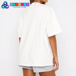 White Fox With Love Forever Oversized Tee White Blue