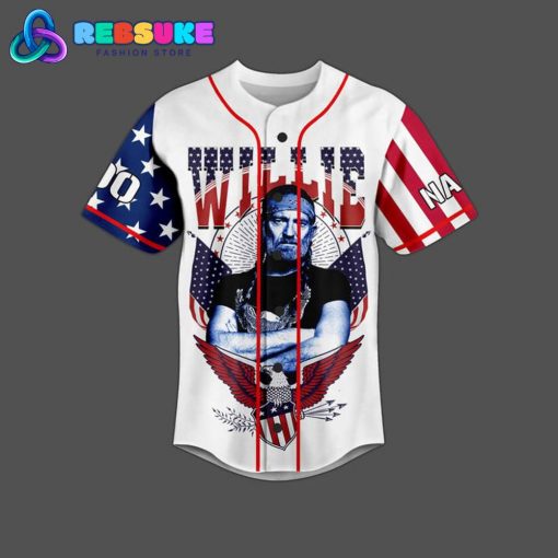 Willie Nelson Happy Independence Day Customized Baseball Jersey