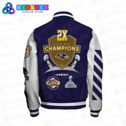 Baltimore Ravens 2X Super Bowl Champions Baseball Jacket