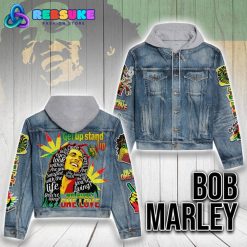 Bob Marley One Love Get Up Stand Up Hoodie Denim Jacket