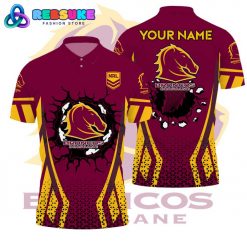 Brisbane Broncos NRL Custom Name Polo Shirt