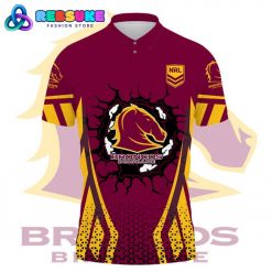 Brisbane Broncos NRL Custom Name Polo Shirt