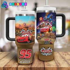 Cars Lightning McQueen On The Road Stanley Tumbler