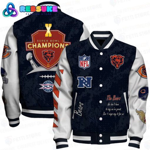 Chicago Bears X Super Bowl Champions Baseball Jacket