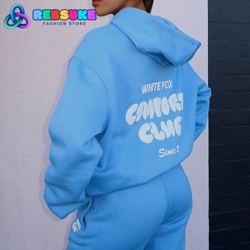 Comfort Club Oversized Hoodie Blissful Blue White Fox