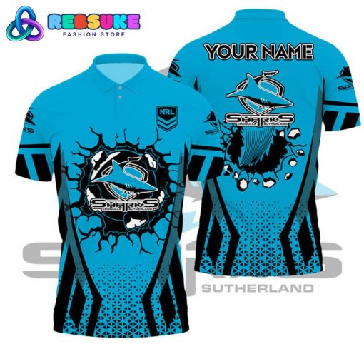 Cronulla-Sutherland Sharks NRL Custom Name Polo Shirt