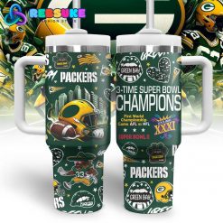 Green Bay Packers 3-Time Super Bowl Champions Stanley Tumbler