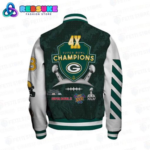 Green Bay Packers 4X Super Bowl Champions Baseball Jacket