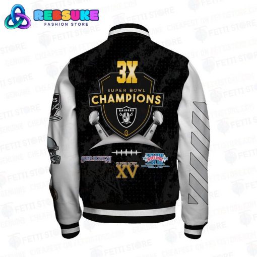 Las Vegas Raiders 3X Super Bowl Champions Baseball Jacket