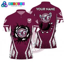 Manly Warringah Sea Eagles NRL Custom Name Polo Shirt