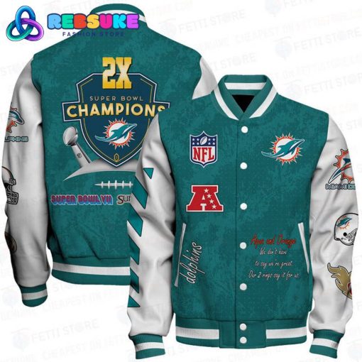 Miami Dolphins 2X Super Bowl Champions Baseball Jacket