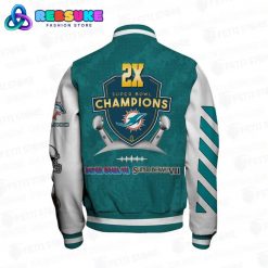 Miami Dolphins 2X Super Bowl Champions Baseball Jacket