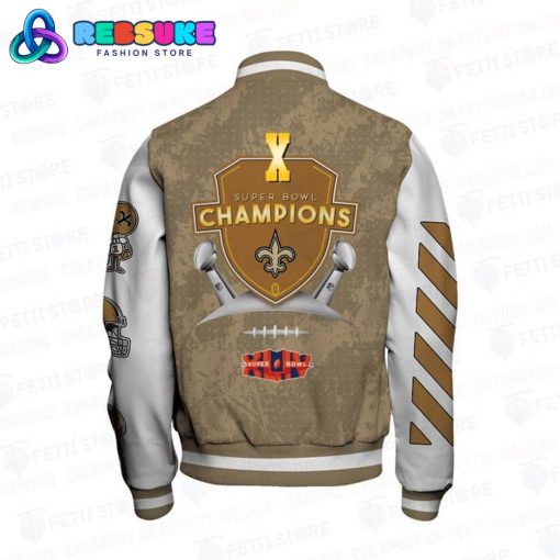 New Orleans Saints X Super Bowl Champions Baseball Jacket