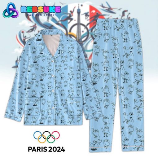 Olympic Paris 2024 Limited Edition Blue Pajamas Set