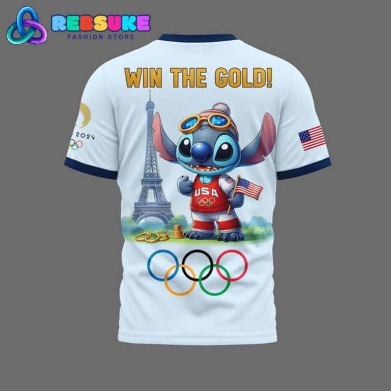 Olympic Paris 2024 Stitch Team USA Shirt Rebsuke