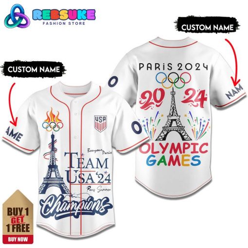 Olympic Paris 2024 Team USA Champions Customized Baseball Jersey