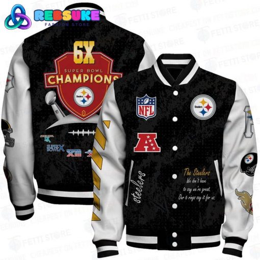 Pittsburgh Steelers 6X Super Bowl Champions Baseball Jacket