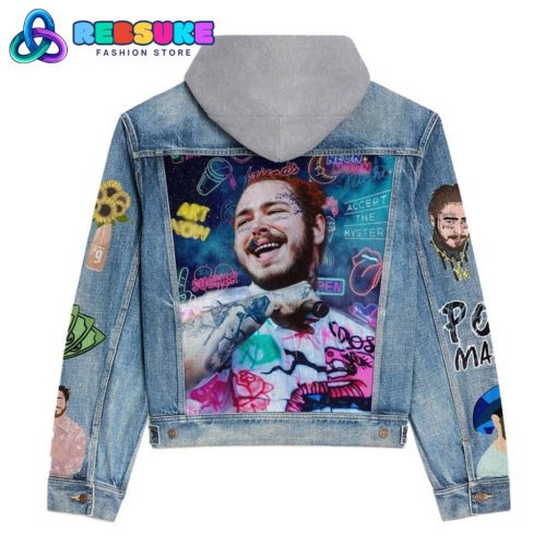 Post Malone Neon Moon Night Hoodie Denim Jacket