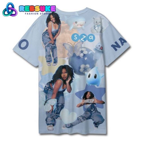 SZA Check Out My Newest Custom Name Blue Shirt