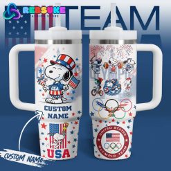 Snoopy Olympic Paris 2024 Custom Name Stanley Tumbler