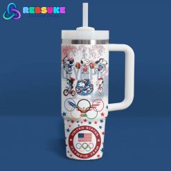 Snoopy Olympic Paris 2024 Custom Name Stanley Tumbler