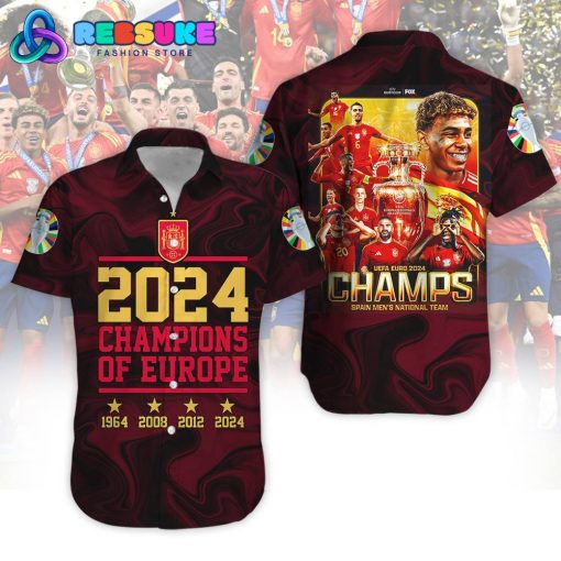 Spain Champions Euro 2024 Men’s National Team Hawaiian Shirt