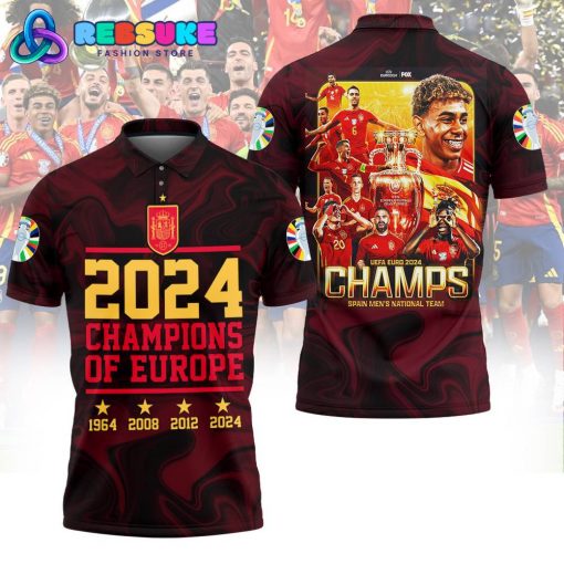 Spain Champions Euro 2024 Men’s National Team Polo Shirts