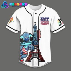 Stitch Going For Gold Olympic Paris 2024 Baseball Jersey