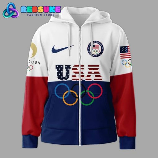 Team USA One Nation One Team Olympic Paris 2024 Zip Hoodie