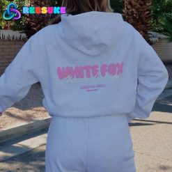 Vacay Calling Oversized Hoodie Grey Marle White Fox