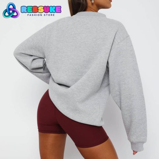 White Fox Sporty Girl Oversized Sweater Grey Marle