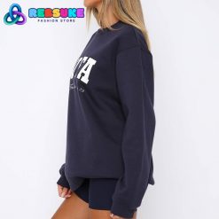 White Fox Sporty Girl Oversized Sweater Navy