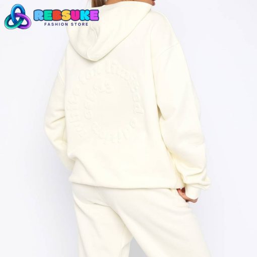 Work Through It Oversized Hoodie Cream White Fox