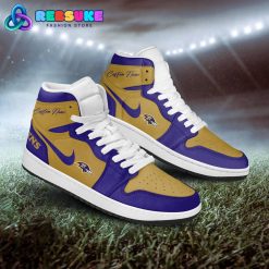 NFL Baltimore Ravens Customized Nike Air Jordan 1