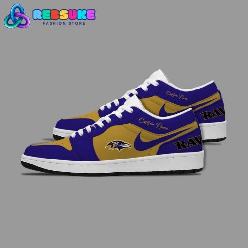 NFL Baltimore Ravens Customized Nike Low Jordan 1