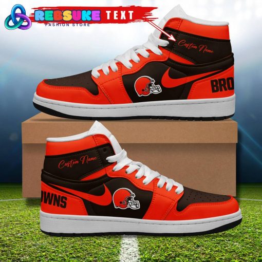 NFL Cleveland Browns Customized Nike Air Jordan 1