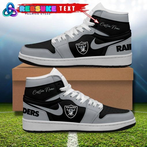 NFL Las Vegas Raiders Customized Nike Air Jordan 1