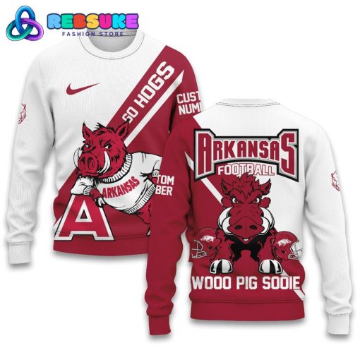 Arkansas Razorbacks Football Custom Number Hoodie