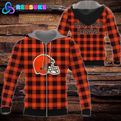 Cleveland Browns NFL Plaid Hoodie, Zip Hoodie, Sweatshirt