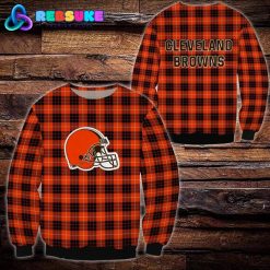 Cleveland Browns NFL Plaid Hoodie Zip Hoodie Sweatshirt