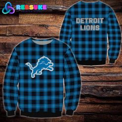 Detroit Lions NFL Plaid Hoodie Zip Hoodie Sweatshirt