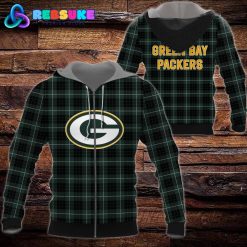 Green Bay Packers NFL Plaid Hoodie Zip Hoodie Sweatshirt